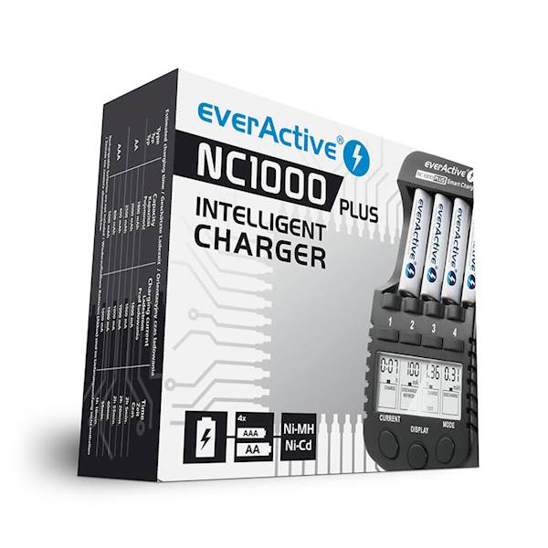 Ładowarka akumulatorów EverActive NC-1000 PLUS (KOD 7188)