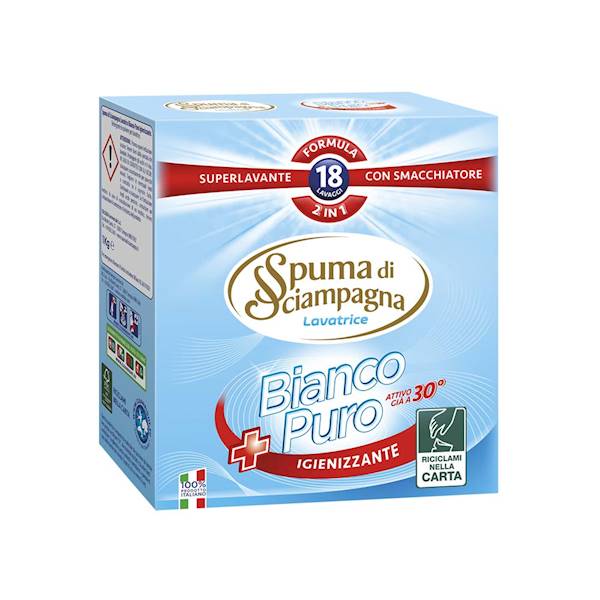 Proszek do prania z wybielaczem BiancoPuro Spuma di Sciampagna 18 prań 1kg (KOD 6283)