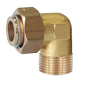 Śrubunek mosiężny # 3/4 x 3/4" kątowy (kotła gazowego) (KOD 4986)