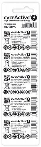 Baterie litowe CR2025 everActive - blister 5 sztuk (KOD 7178)