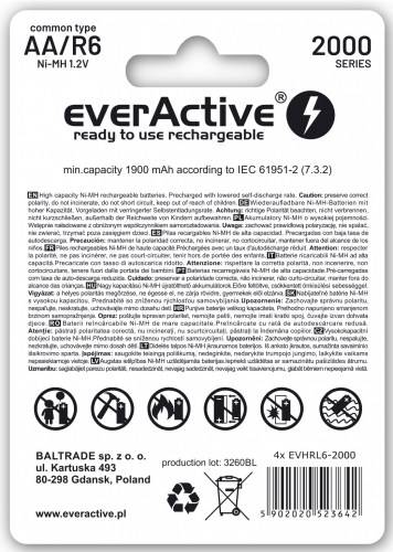 Akumulatorek R6 AA everActive Ni-MH 2000 mAh Silver Line - blister 4 sztuki (KOD 7182)