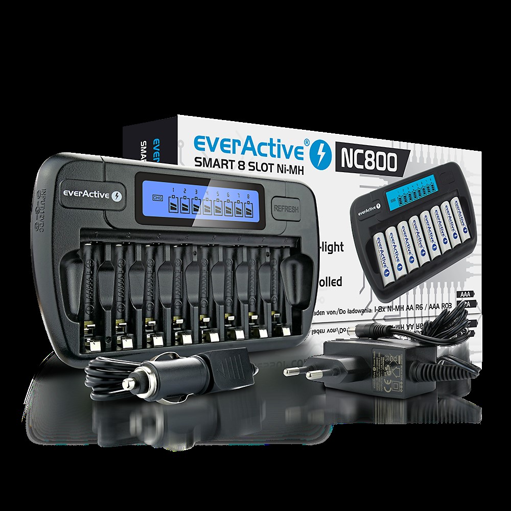 Ładowarka akumulatorów EverActive NC-800 (KOD 7190)