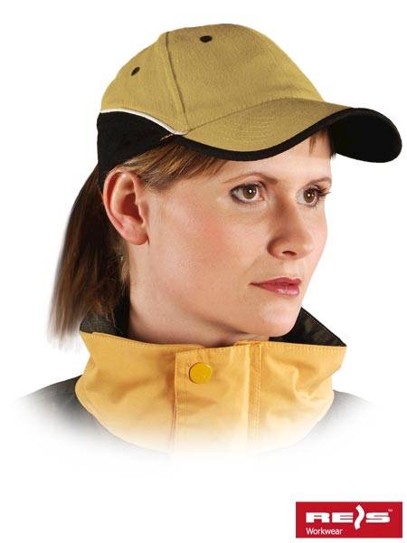 Czapka z daszkiem CZTOP miodowo-czarna