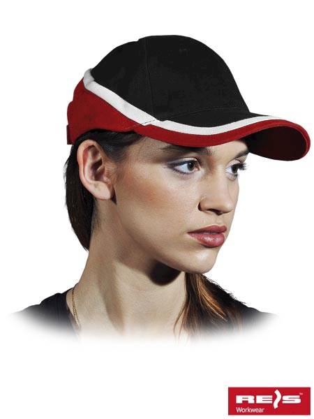 Czapka z daszkiem CZTOP czarno-czerwona