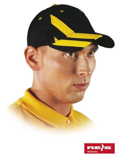 Czapka z daszkiem CZTOP czarno-żółta