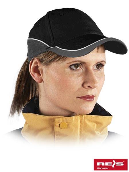 Czapka z daszkiem CZTOP czarno-szara