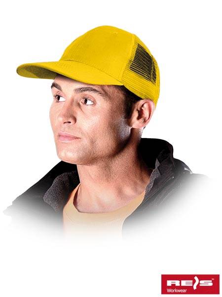 Czapka z daszkiem CZMESH żółta