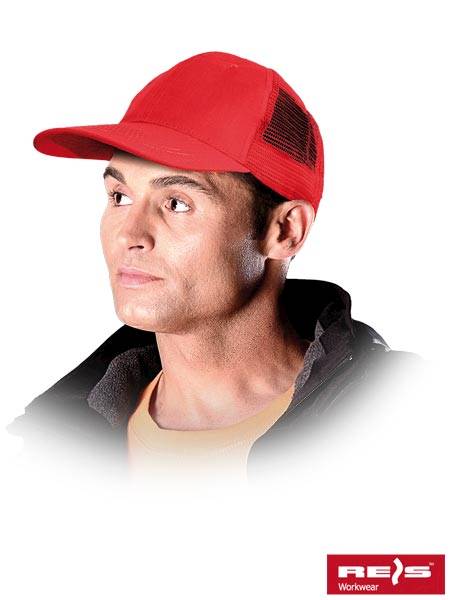 Czapka z daszkiem CZMESH czerwona