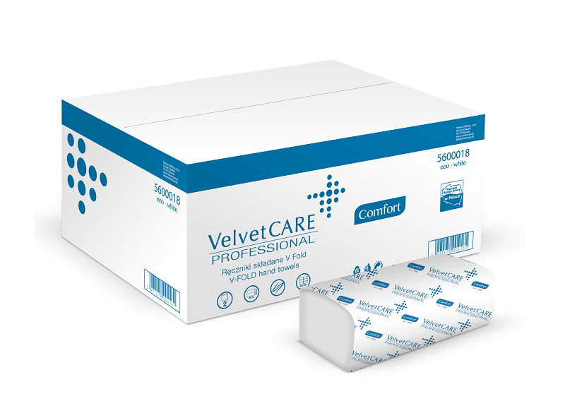 Ręczniki VELVET V Fold Comfort białe - makulatura 