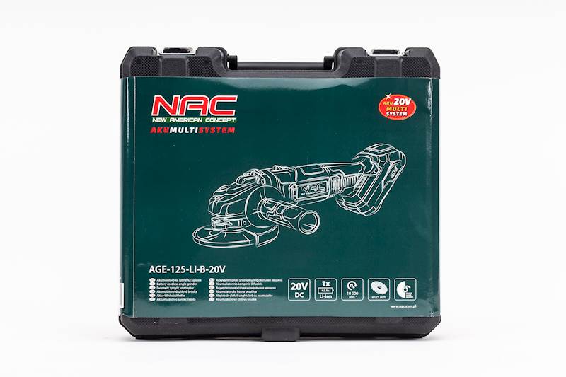 Szlifierka kątowa aku. NAC AGE-125-LI-B-20V 4Ah