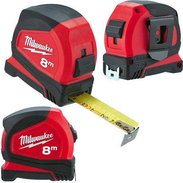 Miara taśma miernicza zwijana 8M Milwaukee 19mm Pro Compact   4932459594