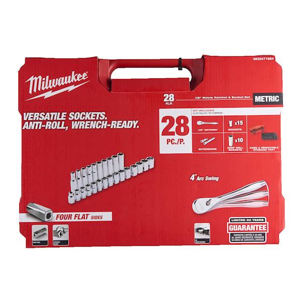 Zestaw nasadek z grzechotką 28szt 1/2 Milwaukee - 4932471864