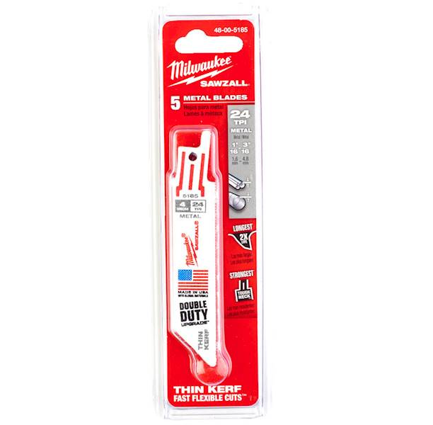 5x Brzeszczot stal 100mm 24TPI Milwaukee THINKERF - 48005185