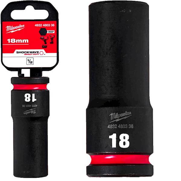 Nasadka udarowa 6-kątna DŁUGA 1/2 Milwaukee 18mm   4932480336
