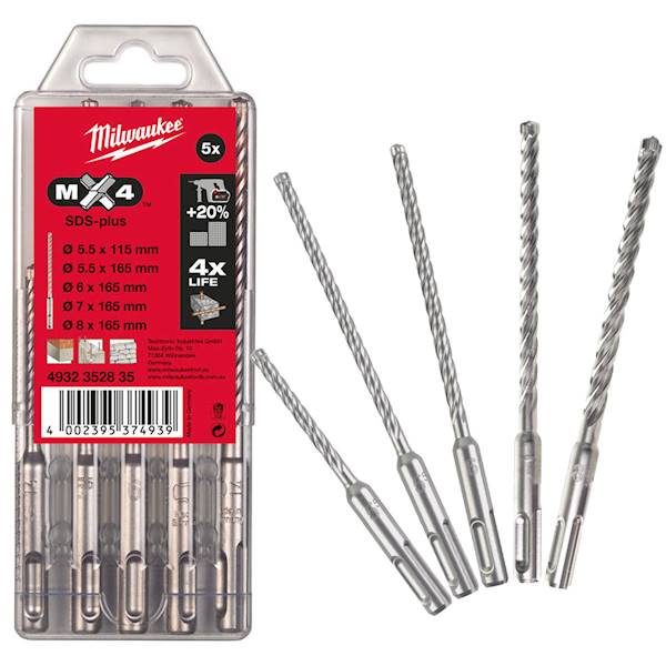 Zestaw wierteł Milwaukee 5szt 5,5-8mm SDS+  - 4932352835