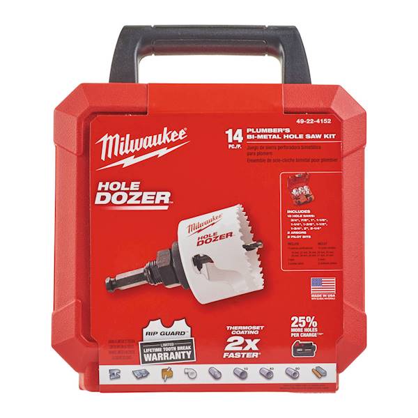 Zestaw otwornic do metalu drewna 19-57mm Milwaukee - 49224152