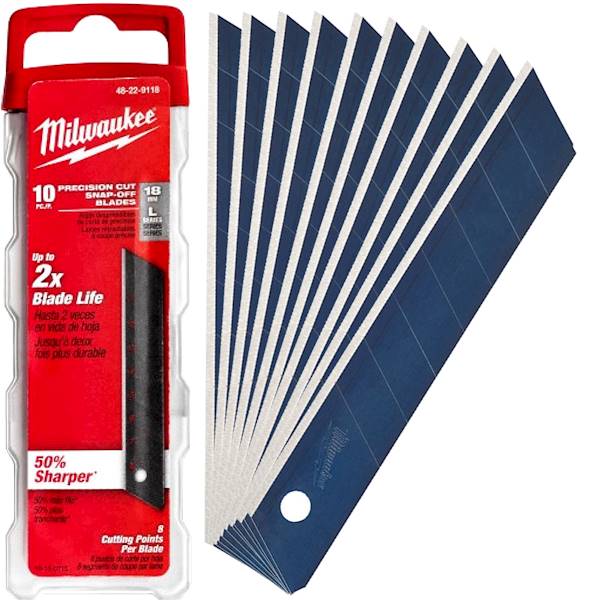 Ostrza zapasowe łamane 18mm Milwaukee 10szt. - 4932480107