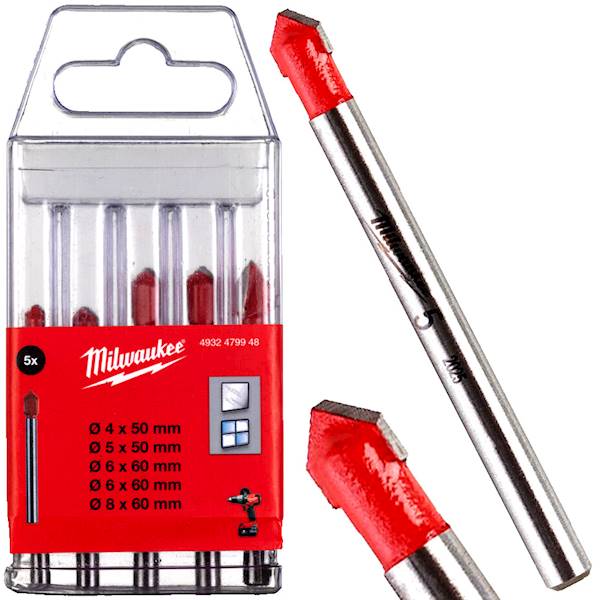 Zestaw wierteł do płytek ceramiki Milwaukee 5 szt - 4932479948