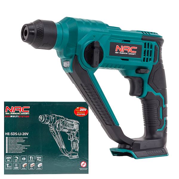 MŁOTOWIERTARKA NAC SDS PLUS 1,1J 20V HE-SDS-LI-20V