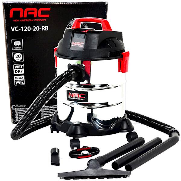 Odkurzacz na sucho mokro warsztatowy NAC VC120-20-RB 1200W 20l