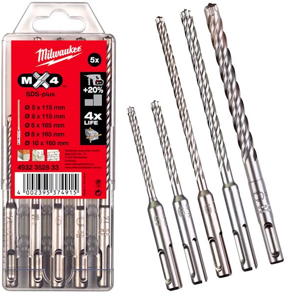 Zestaw wierteł 5-10mm 5szt SDS+ Milwaukee MX4 - 4932352833