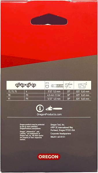 Łańcuch do piły 20cm 8" 33ogniwa 3/8x1,3mm OREGON 91PX033 PCE71-SAH-E-CH