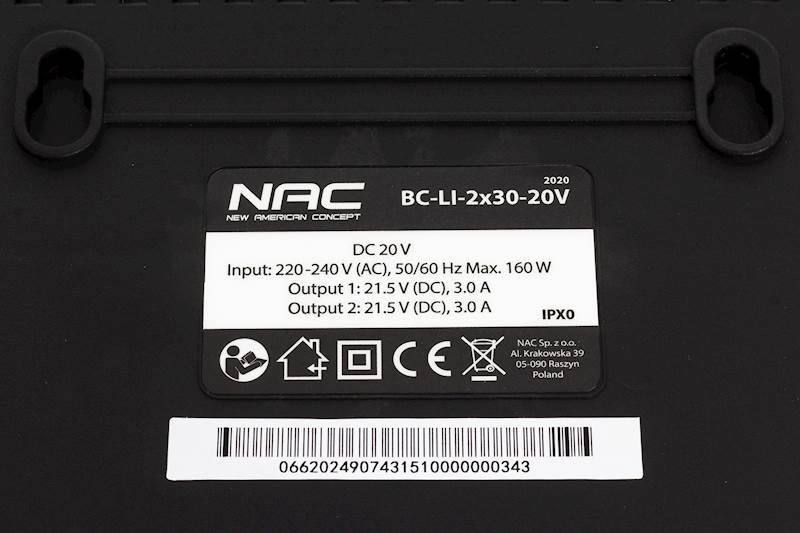 Ładowarka Akumulatora NAC BC-LI-2X30-20V PODWÓJNA