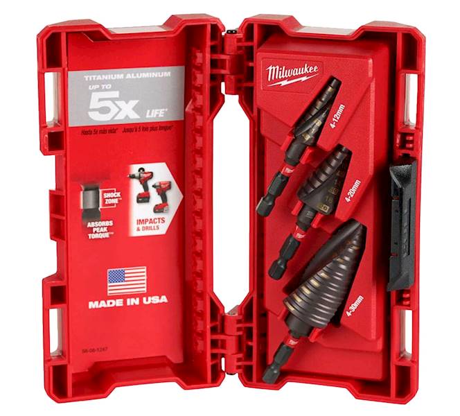Zestaw wierteł stopniowych 4-30mm 3szt. Milwaukee - 48899266