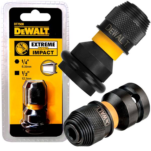 Adapter przejściówka 1/2 na 1/4 cala HEX DeWalt   DT7508-QZ