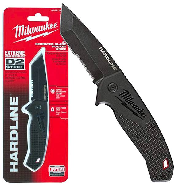 Nóż nożyk składany ząbkowany D2 Hardline Milwaukee - 48221998