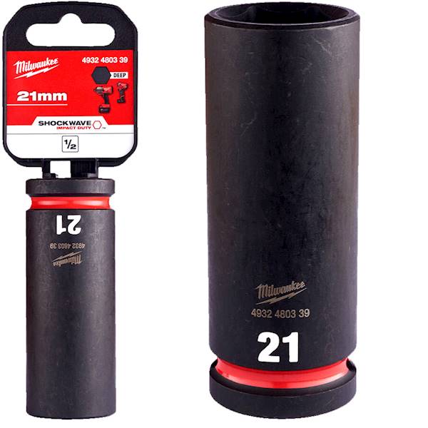 Nasadka udarowa 6-kątna DŁUGA 1/2 Milwaukee 21mm   4932480339