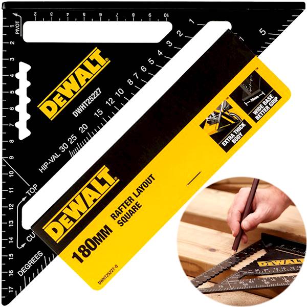 Kątownik ciesielski metryczny DeWalt 18cm   DWHT25227-0
