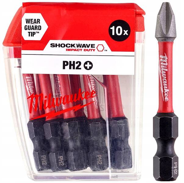 Bity Końcówki PH2 x 50mm Milwaukee Shockwave 10szt - 4932430855