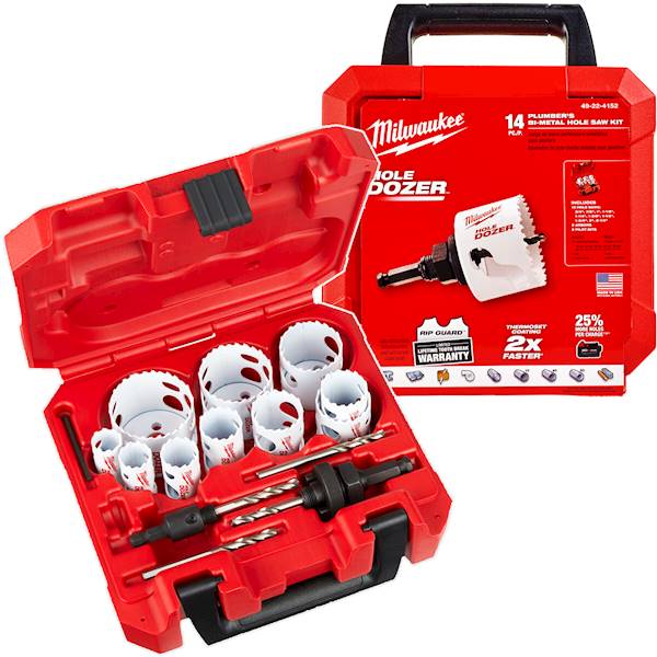 Zestaw otwornic do metalu drewna 19-57mm Milwaukee - 49224152