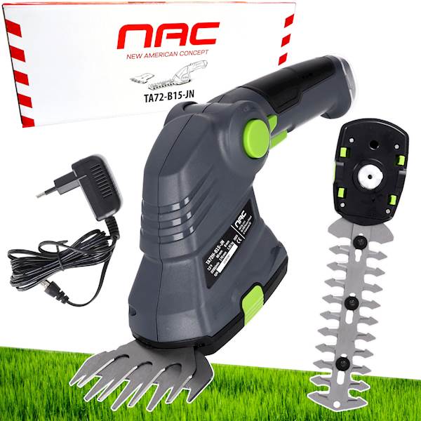 Nożyce do żywopłotu i trawy TA72-B15-JN NAC Akumulatorowe 7,2V 1,5Ah