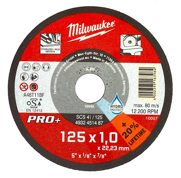 Tarcza tnąca INOX Pro+ 125x1x22,2   Milwaukee 4932478998