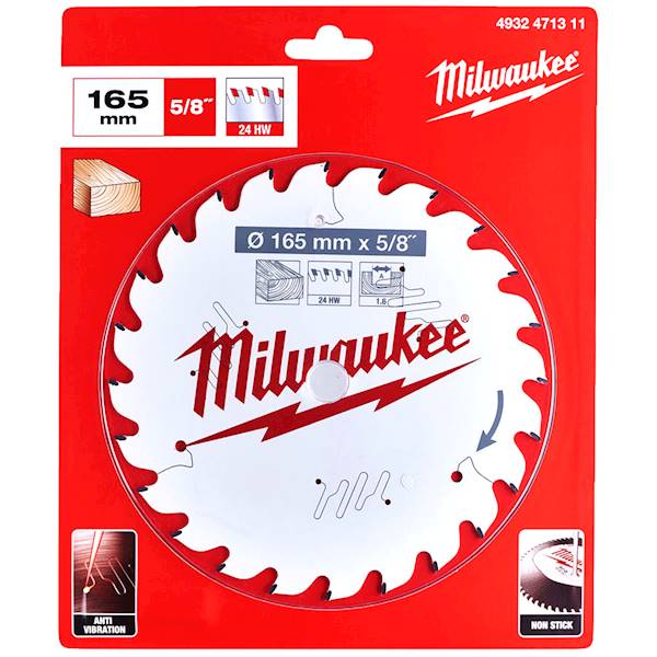 Tarcza do drewna Widia 165x15,87x1,6 24z Milwaukee Milwaukee   4932471311