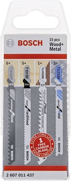 ZESTAW BRZESZCZOTÓW SET WOOD& METAL 14+1 BOSCH 2607011437