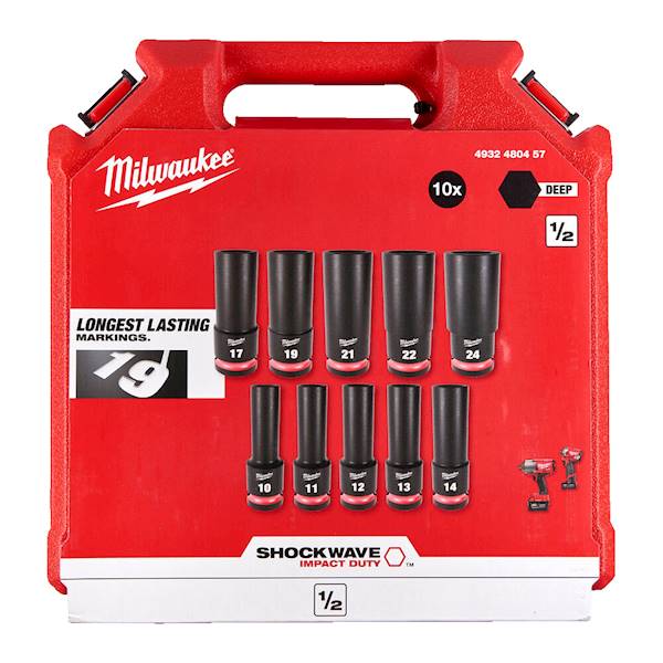 Zestaw nasadek udarowych 1/2" 10szt Milwaukee   4932480457