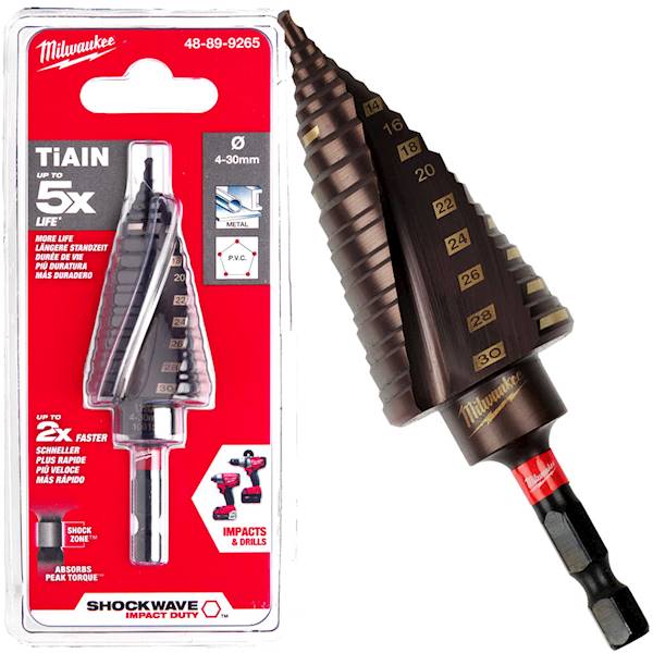 Wiertło stopniowe stożkowe 4-30mm HEX Milwaukee - 48899265