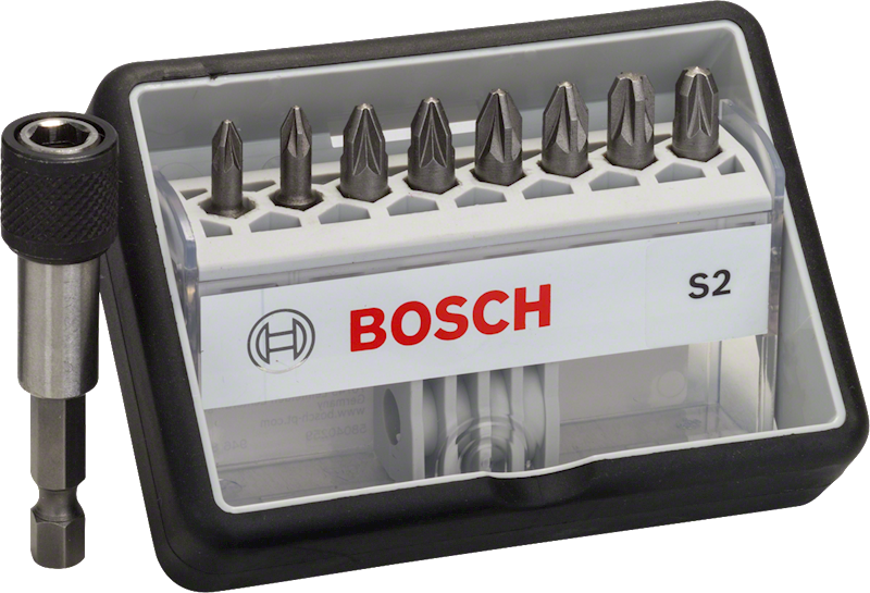 ROBUST BITY PZ1,PZ2,PZ3+UCHWYT 9EL. EXTRA HARD  BOSCH 2607002561