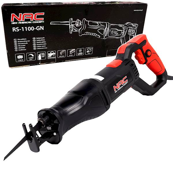 Piła szablasta lisica NAC RS-1100-GN Bez narzędziowy uchwyt Reg obr. 1100W