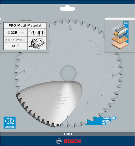 PIŁA TARCZOWA BOSCH MULTI-MATERIAL 235x2,4x30 Z64  2608640514