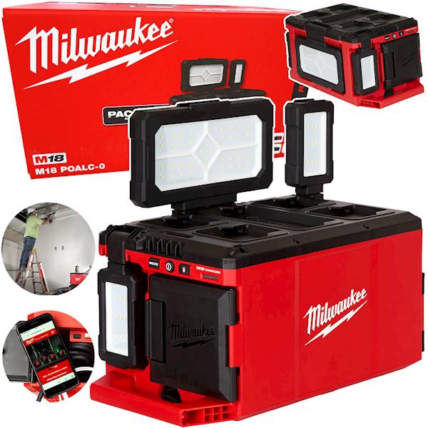 Lampa LED 3000 lumen  AC/DC ładowarka Milwaukee M18POALC-0 - 4933478120