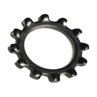 PODKŁADKA ZĘBATA ZEW. FI-6,4 CZARNA DIN 6797A   6P ZĘB.