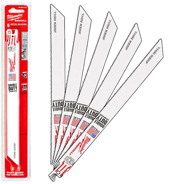 5x Brzeszczot stal 230mm 14TPI Milwaukee THINKERF - 48005187