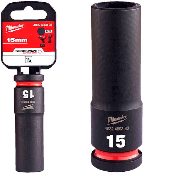 Nasadka udarowa 6-kątna DŁUGA 1/2 Milwaukee 15mm   4932480333