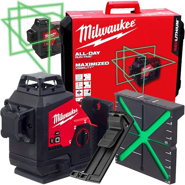 Laser krzyżowy 3 płaszczyznowy 360° M12 3PL-0C ZIELONY - 4933478103