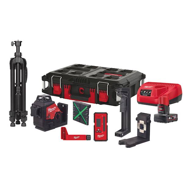 Laser krzyżowy 360° Milwaukee M12 3PLKIT-401 ZIELONY