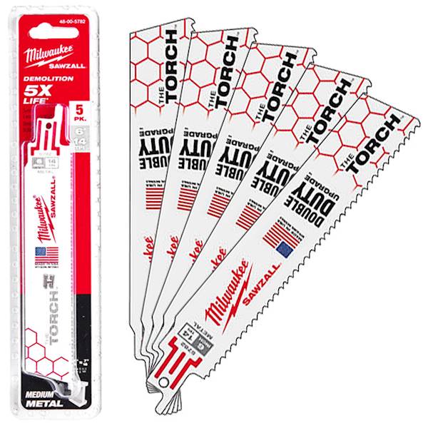 5x brzeszczot TORCH do metalu 150mm 14TPI Milwaukee - 48005782